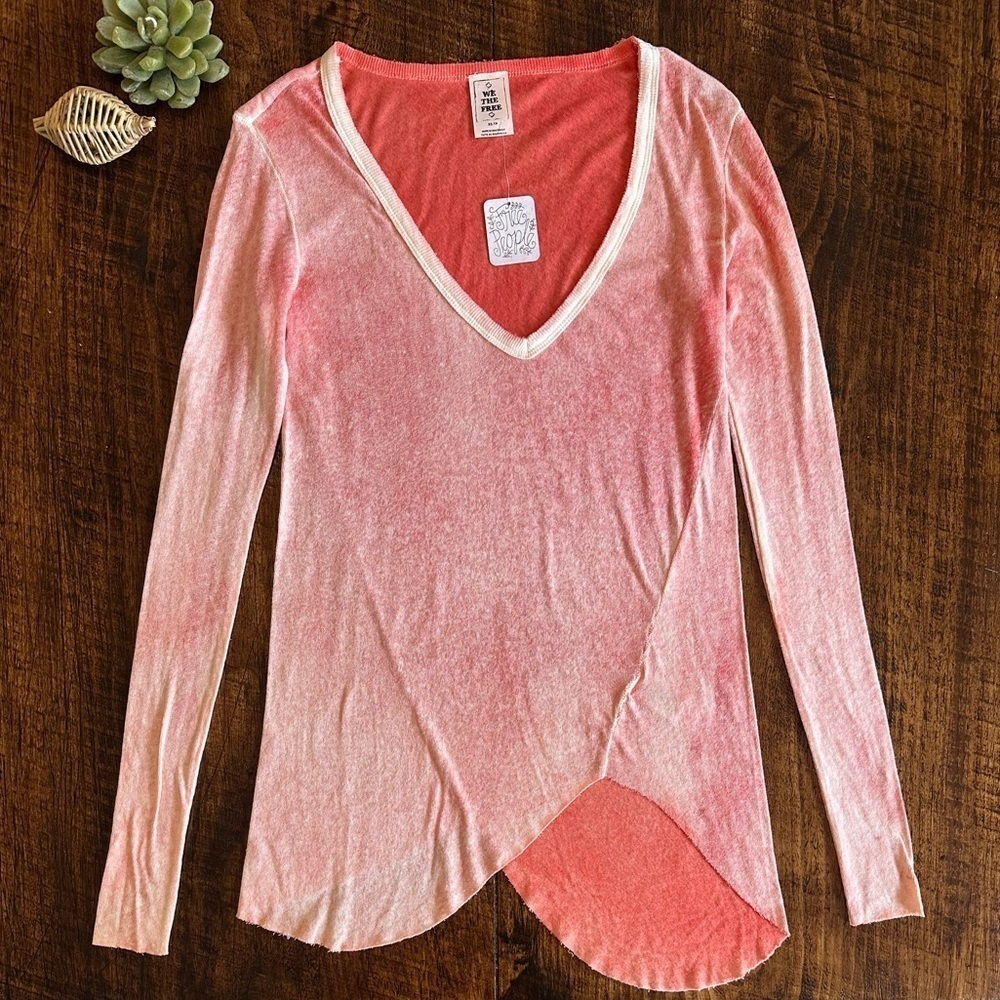 Free People | We The Free Long Beach Long Sleeve Tee in Coral, NWT, Size XS
